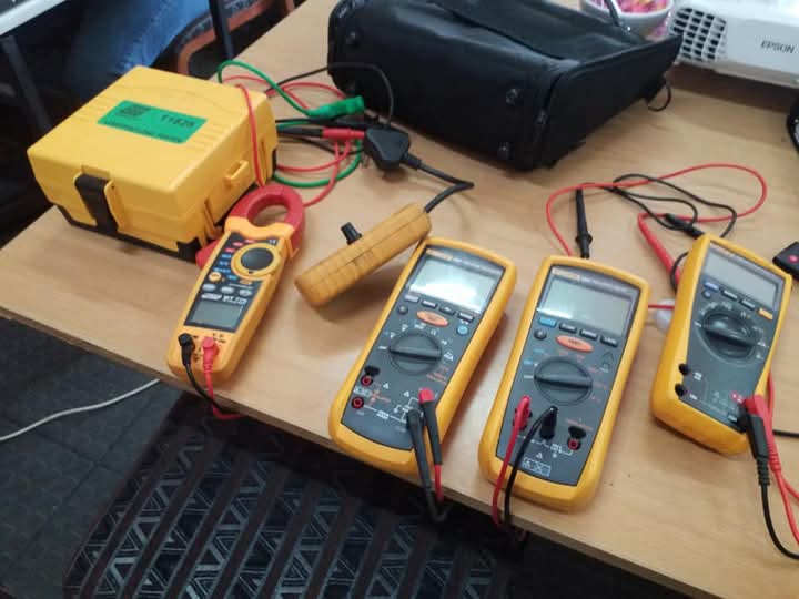 Electrical testing equipment in use